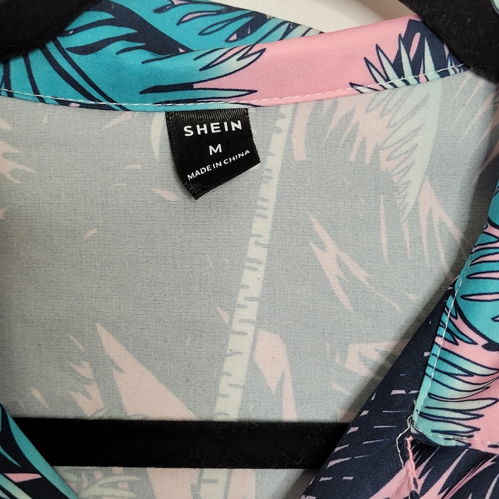 Mens Troplical Casual Dress Shirt Palm Trees Medium - Picture 3 of 3